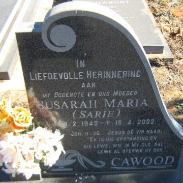 CAWOOD Susarah Maria 1949-2002
