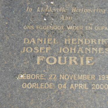 FOURIE Daniel Hendrik Josef Johannes 1932-2000