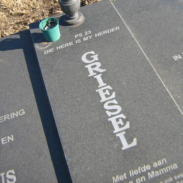 GRIESEL Petrus Johannes 1923-1999 &amp; Hester Margaretha 1921-1999