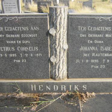 HENDRIKS Petrus Cornelis 1895-1971 &amp; Johanna Isabella RAUTENBACH 1895-1978