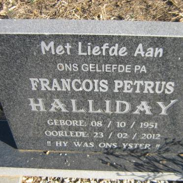 HALLIDAY Francois Petrus 1951-2012