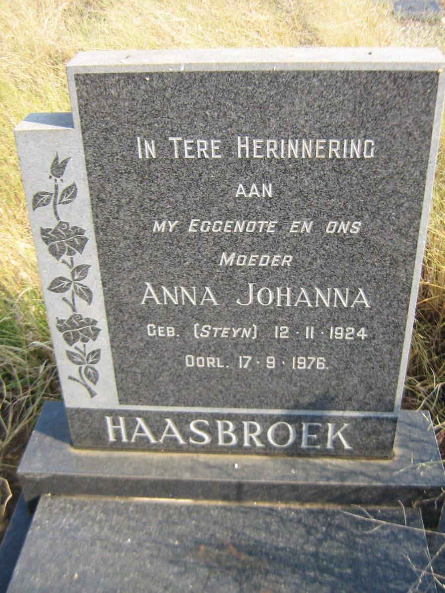 HAASBROEK Anna Johanna nee STEYN 1924-1976