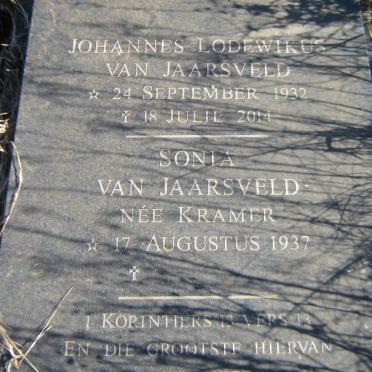 JAARSVELD Johannes Lodewikus, van 1932-2014 &amp; Sonia KRAMER 1937-