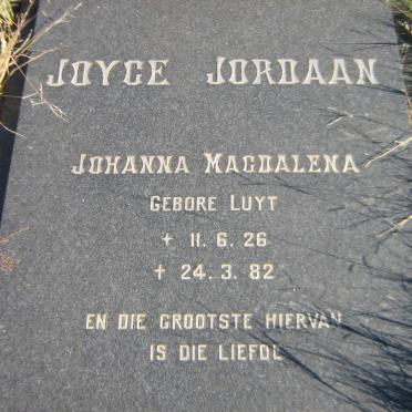 JORDAAN Johanna Magdalena nee LUYT 1926-1982