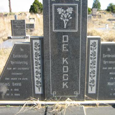 KOCK Josias David, de 1910-1986 &amp; Martha Louisa 1914-1992