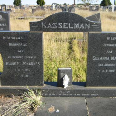 KASSELMAN Rudolf Johannes 1914-1981 &amp; Susanna Maria JOUBERT 1909-