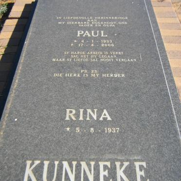 KUNNEKE Paul 1933-2006 &amp; Rina 1937-