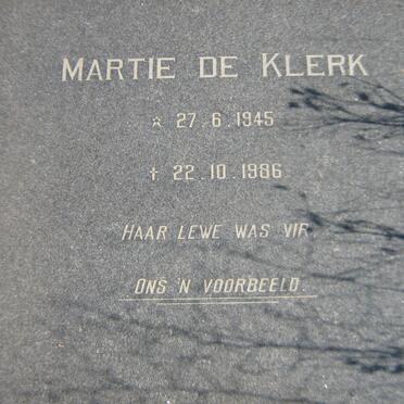 KLERK Martie, de 1945-1986
