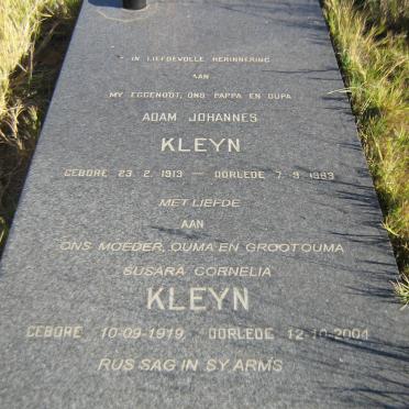 KLEYN Adam Johannes 1913-1983 &amp; Susara Cornelia 1919-2004
