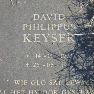 KEYSER David Philippus 1933-1997