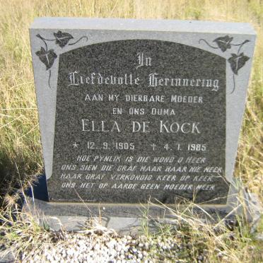 KOCK Ella, de 1905-1985