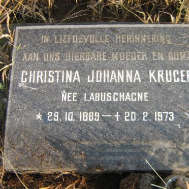 KRUGER Christina Johanna nee LABUSCHAGNE 1889-1973