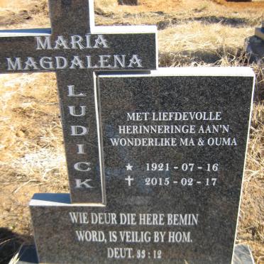 LUDICK Maria Magdalena 1921-2015