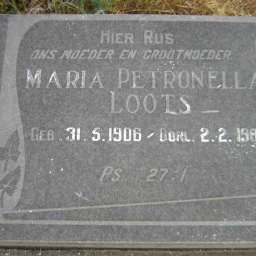 LOOTS Maria Petronella 1906-1989