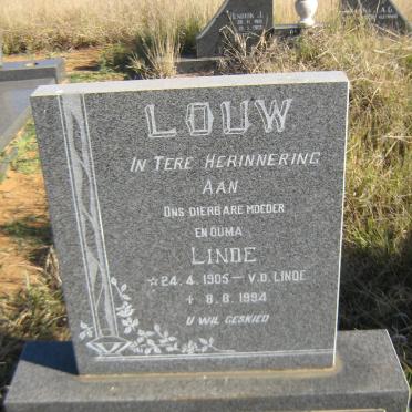 LOUW Linde nee V.D. LINDE 1905-1994