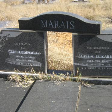 MARAIS Gert Lodewicus 1907-1985 &amp; Sophia Elizabeth VAN WYK 1916-1987