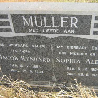MULLER Jacob Rynhard 1894-1994 &amp; Sophia Aletta 1904-1973