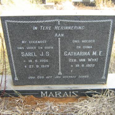 MARAIS Sarel J.S. 1906-1979 &amp; Catharina M.E. VAN WYK 1922-