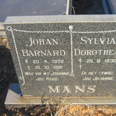 MANS Johan Barnard 1932-1991 &amp; Sylvia Dorothea 1930-