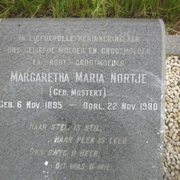 NORTJE Margaretha Maria nee MOSTERT 1895-1980