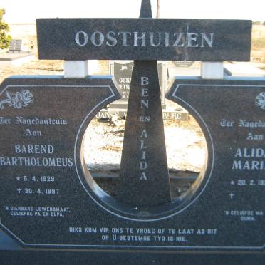 OOSTHUIZEN Barend Bartholomeus 1929-1997 &amp; Alida Maria 1929-