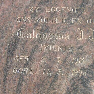 OTTO Izak Z. 1909-2001 &amp; Catharina J.J. MIENIE 1914-1995