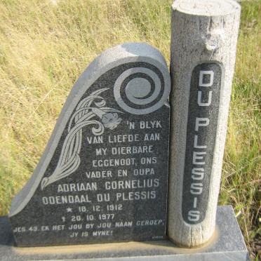 PLESSIS Adriaan Cornelius Odendaal, du 1912-1977