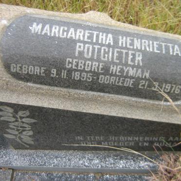 POTGIETER Margaretha Henrietta nee HEYMAN 1895-1976