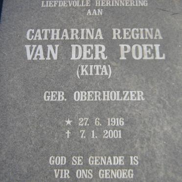 POEL Catharina Regina, van der nee OBERHOLZER 1916-2001