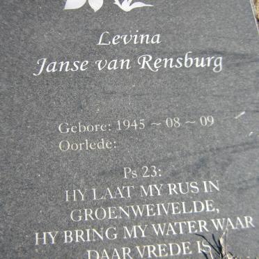 RENSBURG Levina, Janse van 1945-