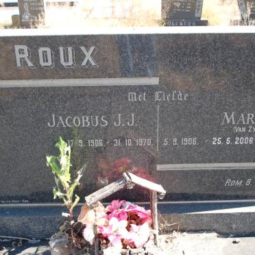 ROUX Jacobus J.J. 1906-1970 &amp; Maria VAN ZYL 1906-2006