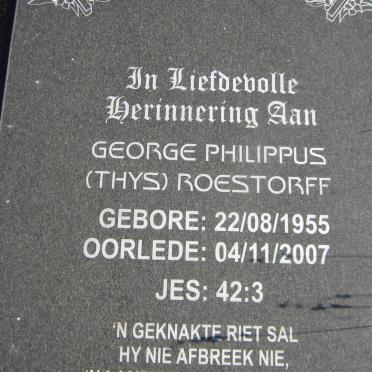 ROESTORFF George Philippus 1955-2007