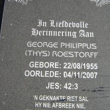 ROESTORFF George Philippus 1955-2007