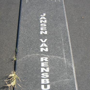 RENSBURG Eduard Johannes, Jansen van 1926-2012 &amp; Gezina Maria 1926-2005 1.