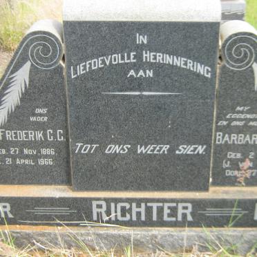 RICHTER Frederik G.G. 1886-1966 &amp; Barbara J.E.J. VAN RENSBURG 1901-1955