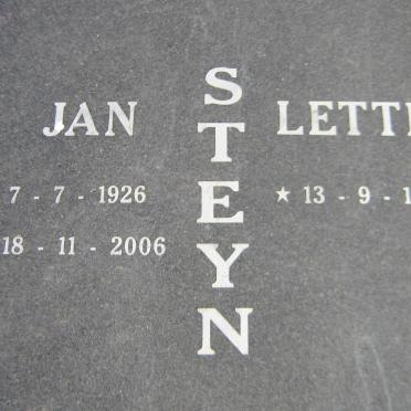 STEYN Jan 1926-2006 &amp; Lettie 1929-