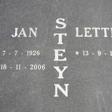 STEYN Jan 1926-2006 &amp; Lettie 1929-