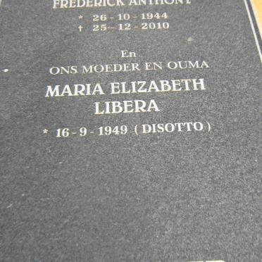 STEYTLER Frederick Anthony 1944-2010 &amp; Maria Elizabeth Libera DISOTTO 1949-