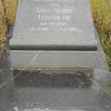 SLABBERT Anna Maria Elizabeth nee PRETORIUS 1913-1980