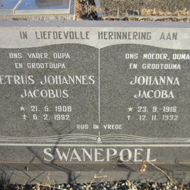 SWANEPOEL Petrus Johannes Jacobus 1908-1992 &amp; Johanna Jacoba 1916-1992