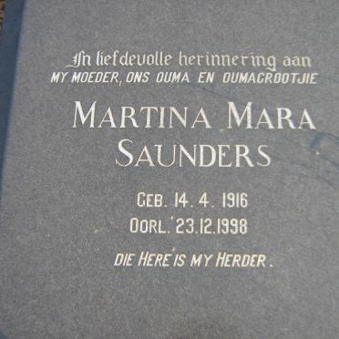 SAUNDERS Martina Mara 1916-1998
