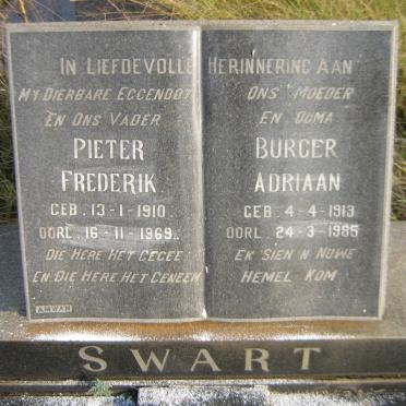 SWART Pieter Frederik 1910-1969 en Burger Adriaan 1913-1985