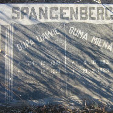 SPANGENBERG Dawie 1916-1991 &amp; Miena 1913-1993