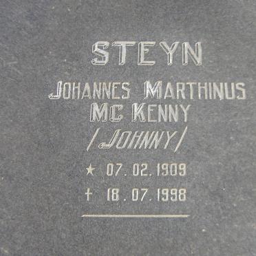STEYN Johannes Marthinus McKenny 1909-1998