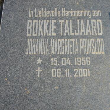 TALJAARD Johanna Margrieta nee PRINSLOO 1956-2001