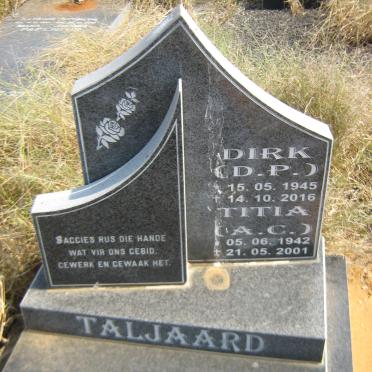 TALJAARD D.P. 1945-2016 &amp; A.C. 1942-2001