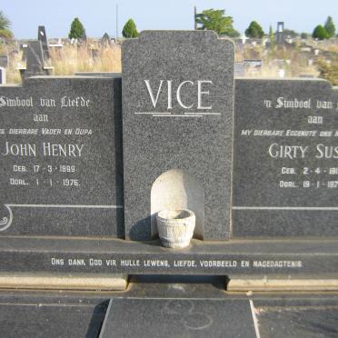 VICE John Henry 1899-1976 &amp; Girty Susan 1910-1972