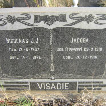VISAGIE Nicolaas J.J. 1907-1971 &amp; Jacoba LOURENS 1910-1981