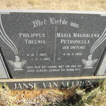 VUUREN Philippus Theunis, Janse van 1909-1982 &amp; Maria Magdalena Petronella GREYLING 1909-