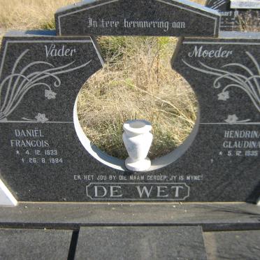WET Daniel Francois, de 1933-1984 &amp; Hendrina Glaudina 1935-